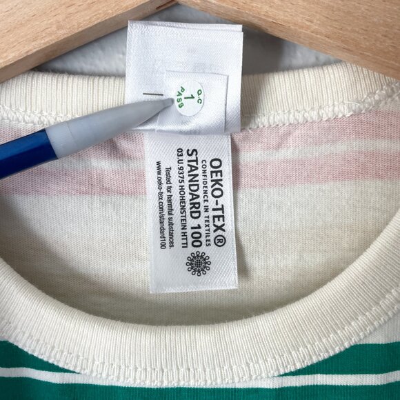 Hanna Andersson Print T-Shirt Dress Rainbow Stripes 8 (130) - Picture 9 of 9